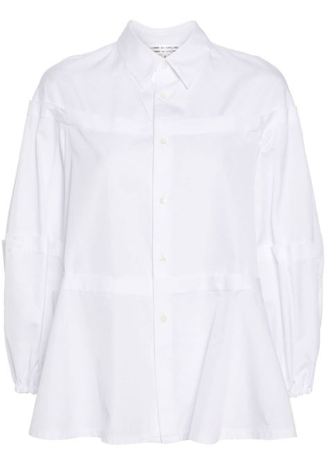 Camicia con orlo a taglio vivo in bianco - donna COMME DES GARCONS COMME DES GARCONS | RMB0182